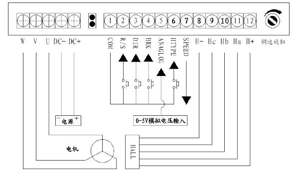 無(wú)刷驅(qū)動(dòng)器接線圖